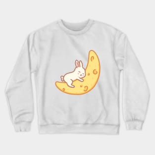 Bunny sleeping on a moon Crewneck Sweatshirt